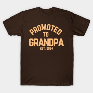 Promoted To Grandpa Est 2024 Funny New Grandpa Fathers Day Gift T-Shirt